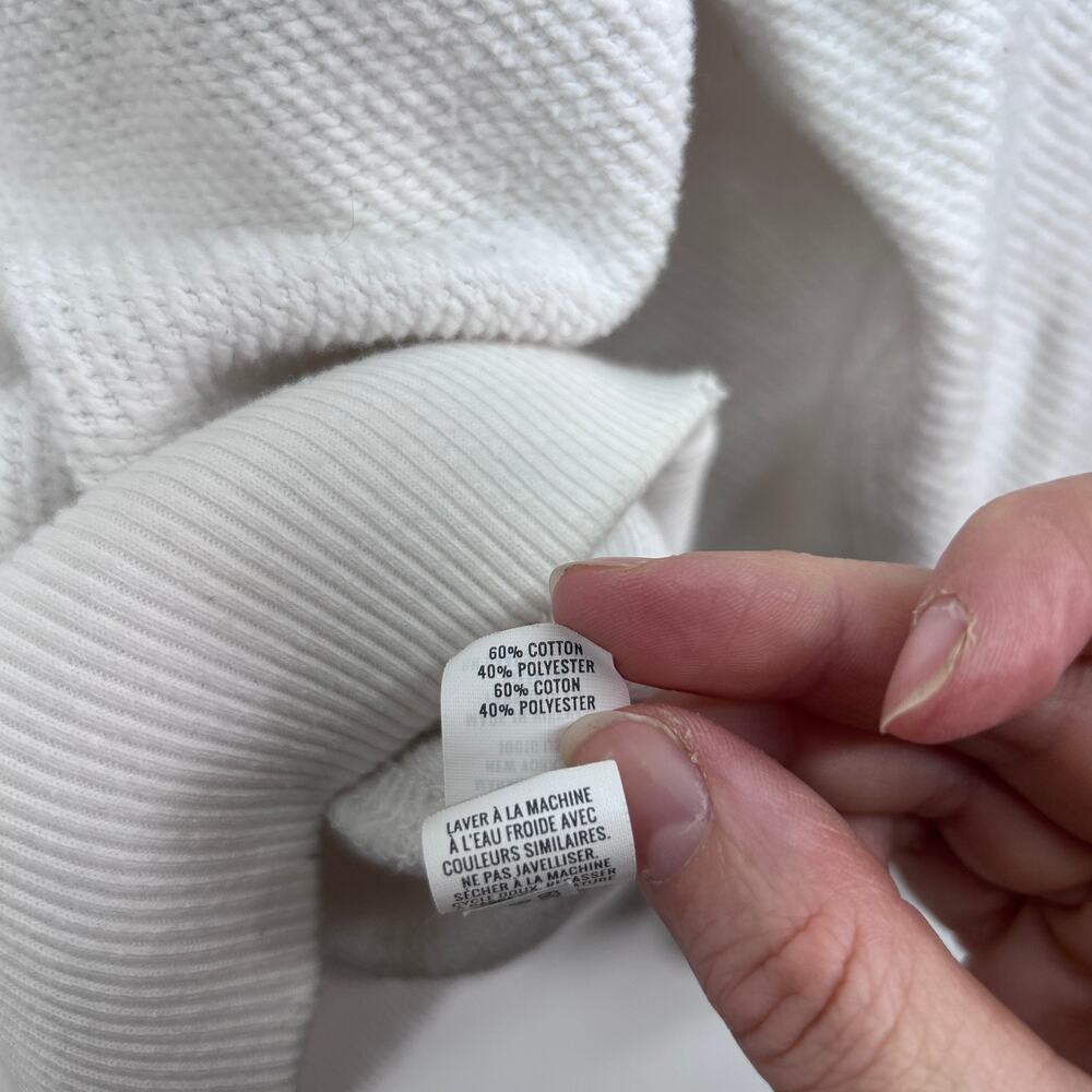 Aerie White Oversized Crew Neck Sweatshirt Long Sleeve Top Medium - Picture 4 of 4